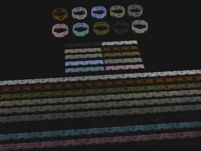 10 Lace Borders and Trims Materials Textures Low-poly 3D model