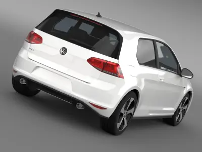 VW Golf GTI 3door 2015 3D model