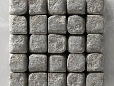 Stone  cube panel 3D model