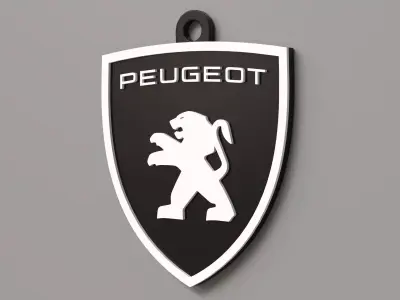 Peugeot logo key ring 02 3D print model