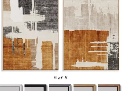 Abstract Painting Frame set 3D model 2