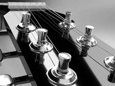 Acoustic Guitar Black high poly Free 3D model