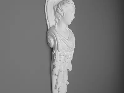Caryatid-05 3d model statue of woman on wall 3D model