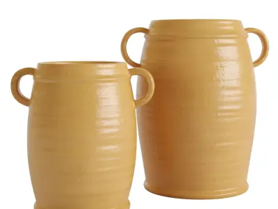 Handcrafted Lachman Crock Vases 3D model