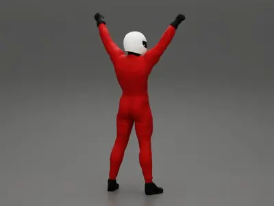 winning racing driver Celebrates his victory 3D print model