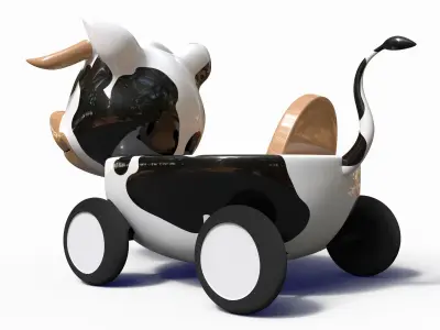 Cow Car Low-poly 3D model