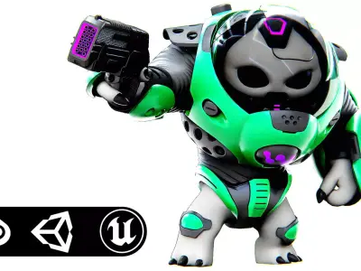 ALIEN TROOPER 12-V  Rigged for Unreal Engine - Unity - MIXAMO 3D model