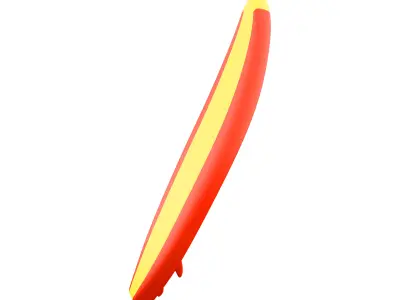 3d yellow and red surfboard 3D model