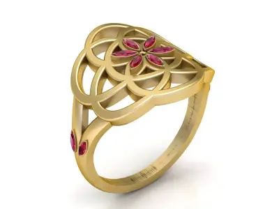  Eternal Bloom Ring  3D print model