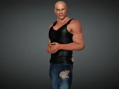 Vin Diesel Dominic Toretto 3D Model Low-poly 3D model