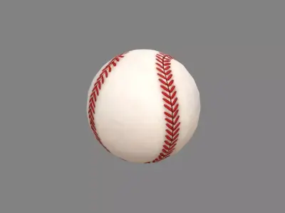 A baseball Low-poly 3D model