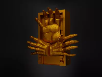 Hands Book Nook - Hands Bookend - Hands Book Prop 3D print model