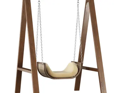 Noa wooden rattan garden swing NR71 by Bpoint Design  3D model