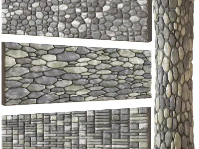 Stone wall 3D model