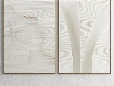 Plaster Two Photo Frame E-15 Low-poly 3D model