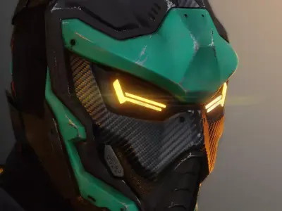 Cyber Ninja - cosplay mask - digital stl file for 3D-printing 3D print model