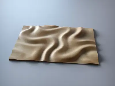 Wavy Wall Art Panel for cnc carving 3D print model