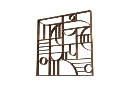 3D Decorative Partition Wood 3D model