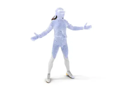 Modern Fencer Character Rigged and Animated D Model Low-poly 3D model