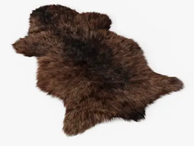 Bedside Sheepskin Rug 07 3D model