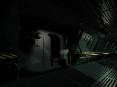 Sci-Fi corridor Free 3D model