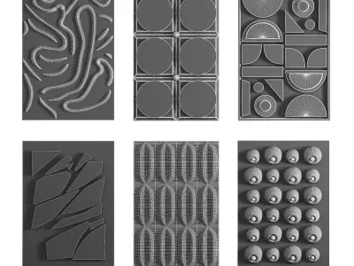 Abstract Wall Decor Low-poly 3D model