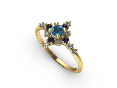 Anillo solitario para dama-mujer -v- 3D print model