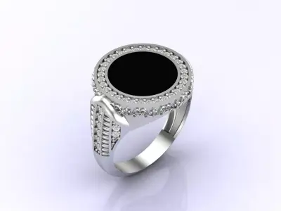 Print Ready STL 3DM  Gents Rings Diamond Men Ring  3D print model 86