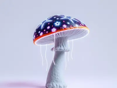 Galactic Mushroom model pack Low-poly 3D model