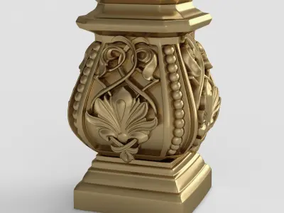Capitals ornate gold urn 3D model