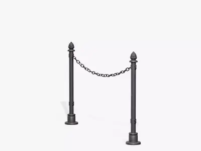 Chain Barrier B Low-poly 3D model