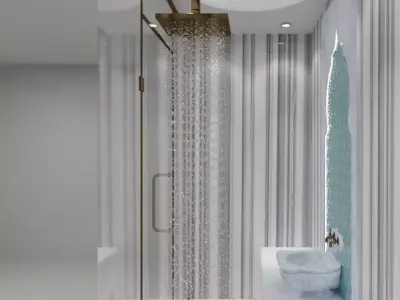 Modern Oriental Fusion- Luxury Hammam and Shower Suite 3D model