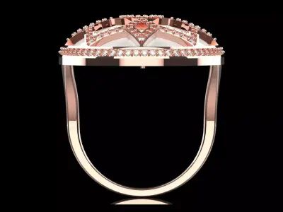 Luxury Womens Jewelry Ring with Seashell jr00221 3D print model