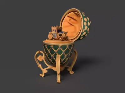 Chinese Faberge egg  Low-poly 3D model