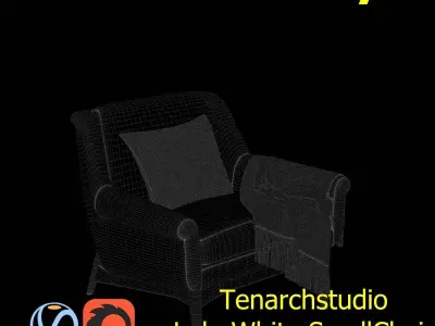 Tenarchstudio Lulu White small chair Render ready  3D model