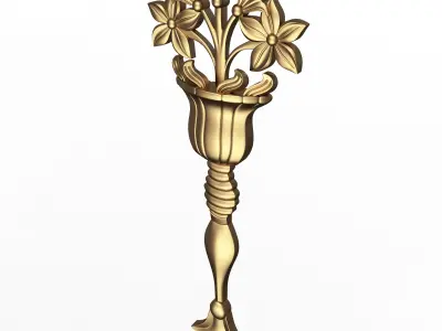 Carved Flower Decor 03 Low-poly 3D model
