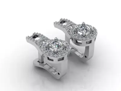 Women Earrings 3DM STL Womens Earring Renders 3D print models   3D print model 8