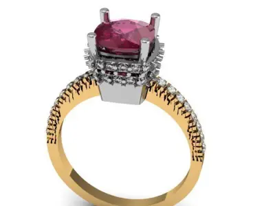 ruby dimond ring 3D print model
