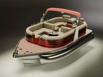 SunCruiser Luxury Performance Pontoon   Low-poly 3D model