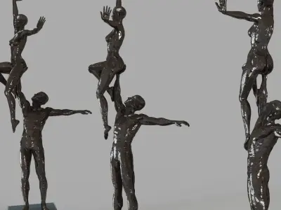 Dancers-Right Arm Lift Bronze 3D model
