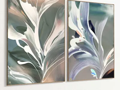 Plaster Two Photo Frame 284 Low-poly 3D model