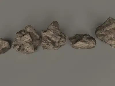 Rock Pack PBR materials Free low-poly 3D model