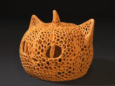 cheshire halloween voronoi 3D print model