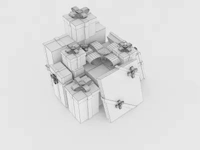 Christmas Gift boxes  f4c 3D model