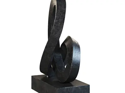 Cast Metal Abstract Sculpture 4 Low-poly 3D model