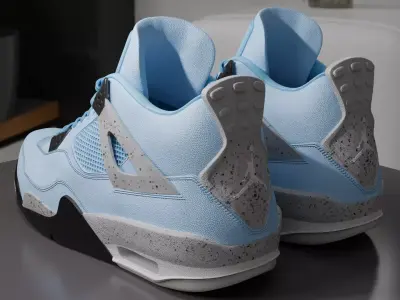 Nike Air Jordan 4- BLUE 3D model