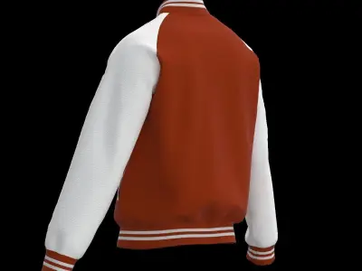 Male raglan varsity jacket 3D model