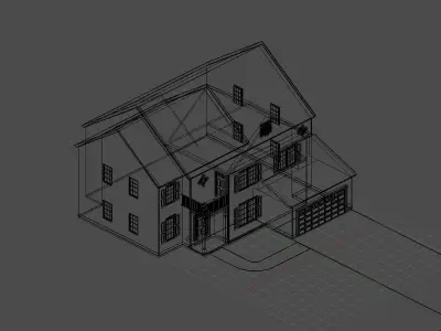 Cape Cod House 1 Low-poly 3D model