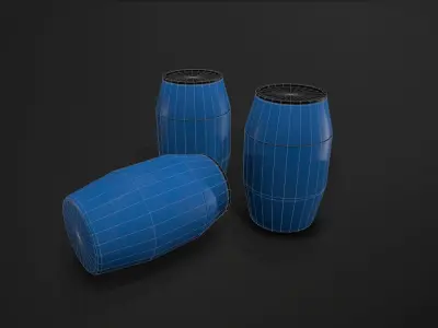 Plastic Barrel Model Game Ready  Low-poly 3D model