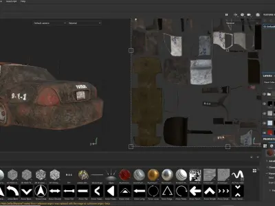 Abandoned wrecked old damaged Police car 3D model